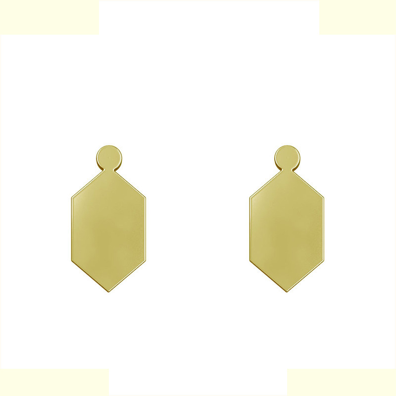 گوشواره طلا 18 عیار زنانه مدوپد مدل شش ضلعی کد GA1-14824