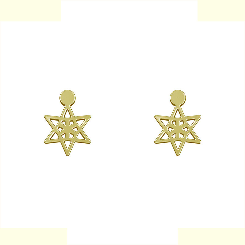 گوشواره طلا 18 عیار زنانه مدوپد مدل ستاره کد GA1-14827