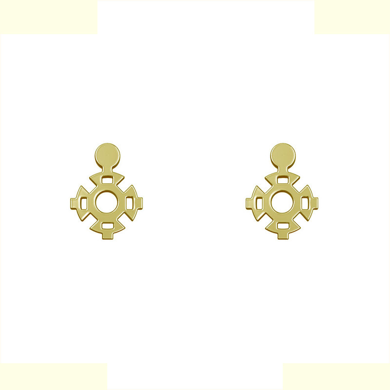 گوشواره طلا 18 عیار زنانه مدوپد مدل هندسی کد GA1-14867