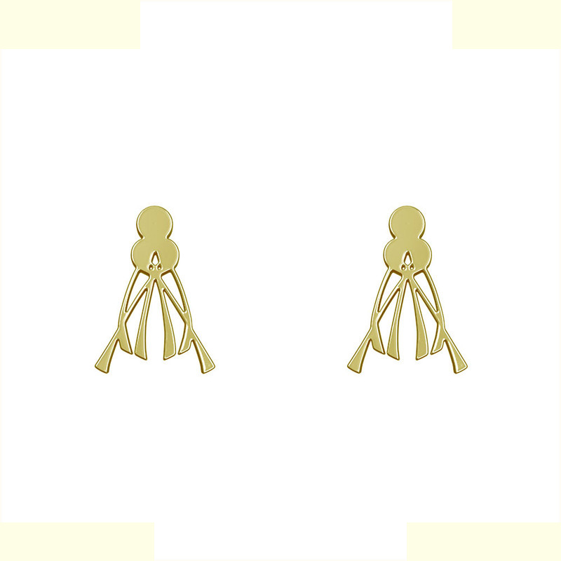 گوشواره طلا 18 عیار زنانه مدوپد مدل هندسی کد GA1-14888