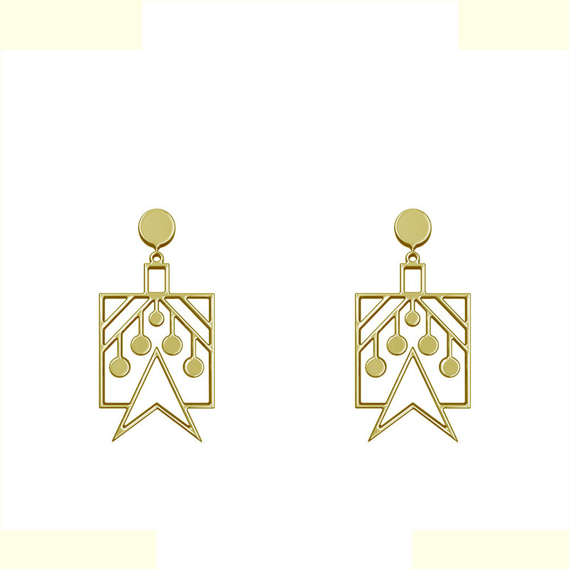 گوشواره طلا 18 عیار زنانه مدوپد مدل هندسی کد GA1-14889 گوشواره طلا 18 عیار زنانه مدوپد مدل هندسی کد GA1-14889