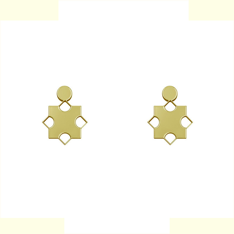 گوشواره طلا 18 عیار زنانه مدوپد مدل هندسی کد GA1-14896