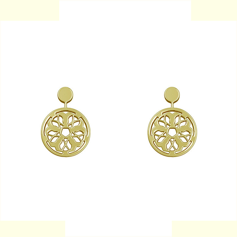 گوشواره طلا 18 عیار زنانه مدوپد مدل هندسی کد GA1-14911