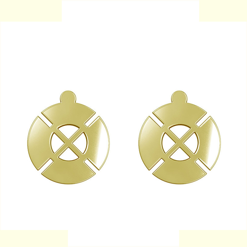 گوشواره طلا 18 عیار زنانه مدوپد مدل هندسی کد GA1-14913