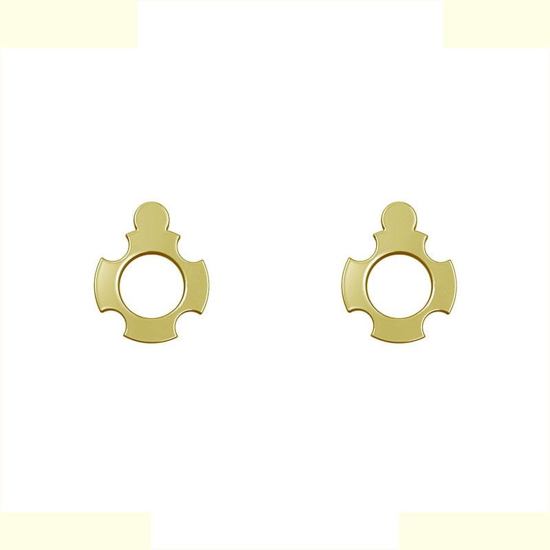 گوشواره طلا 18 عیار زنانه مدوپد مدل هندسی کد GA1-14914