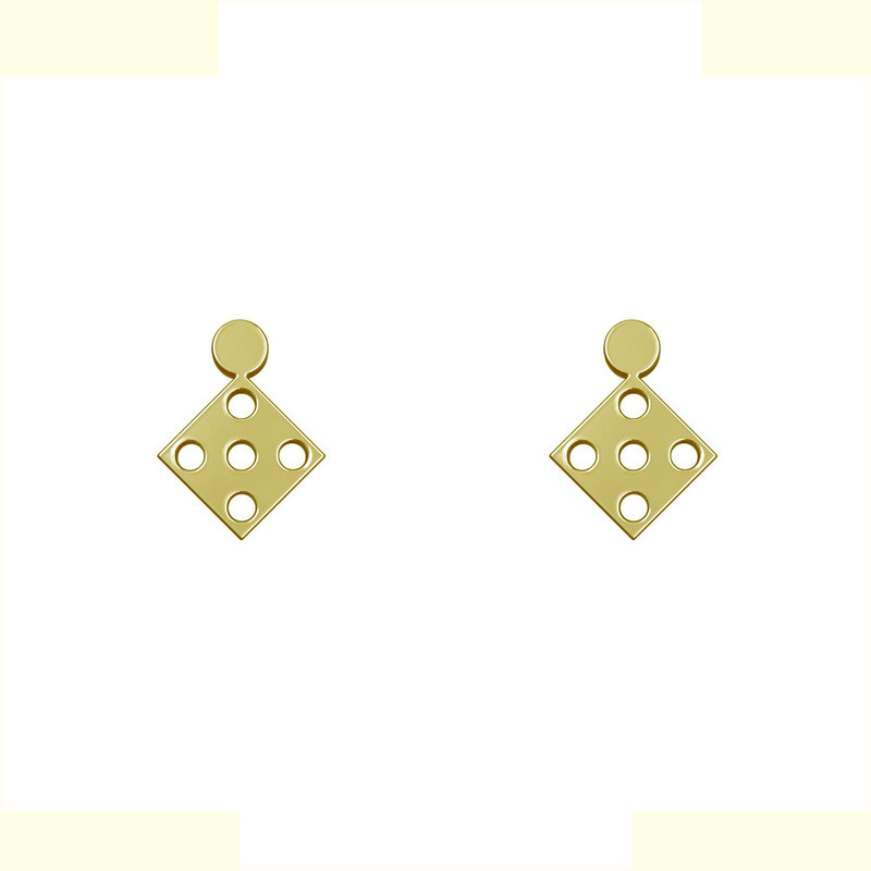 گوشواره طلا 18 عیار زنانه مدوپد مدل هندسی کد GA1-14916