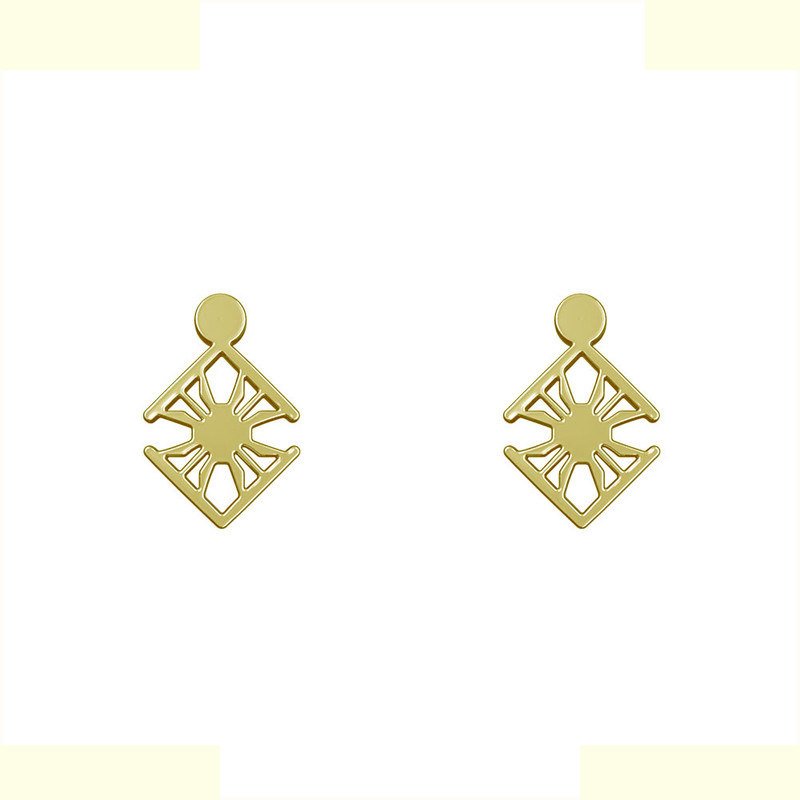 گوشواره طلا 18 عیار زنانه مدوپد مدل هندسی کد GA1-14931