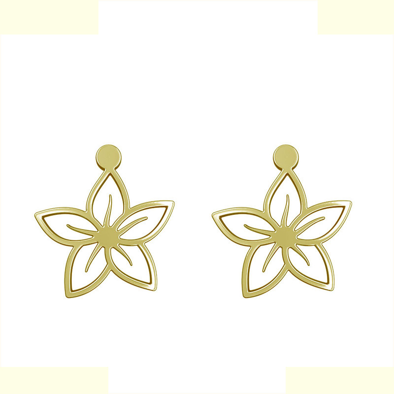 گوشواره طلا 18 عیار زنانه مدوپد مدل گل کد GA1-14945