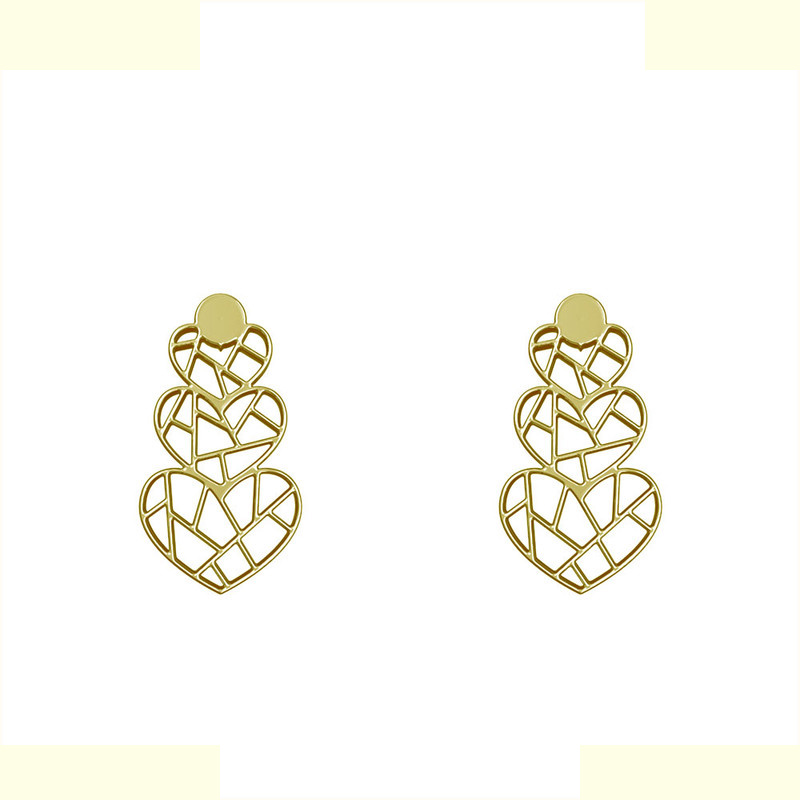 گوشواره طلا 18 عیار زنانه مدوپد مدل قلب کد GA1-14955