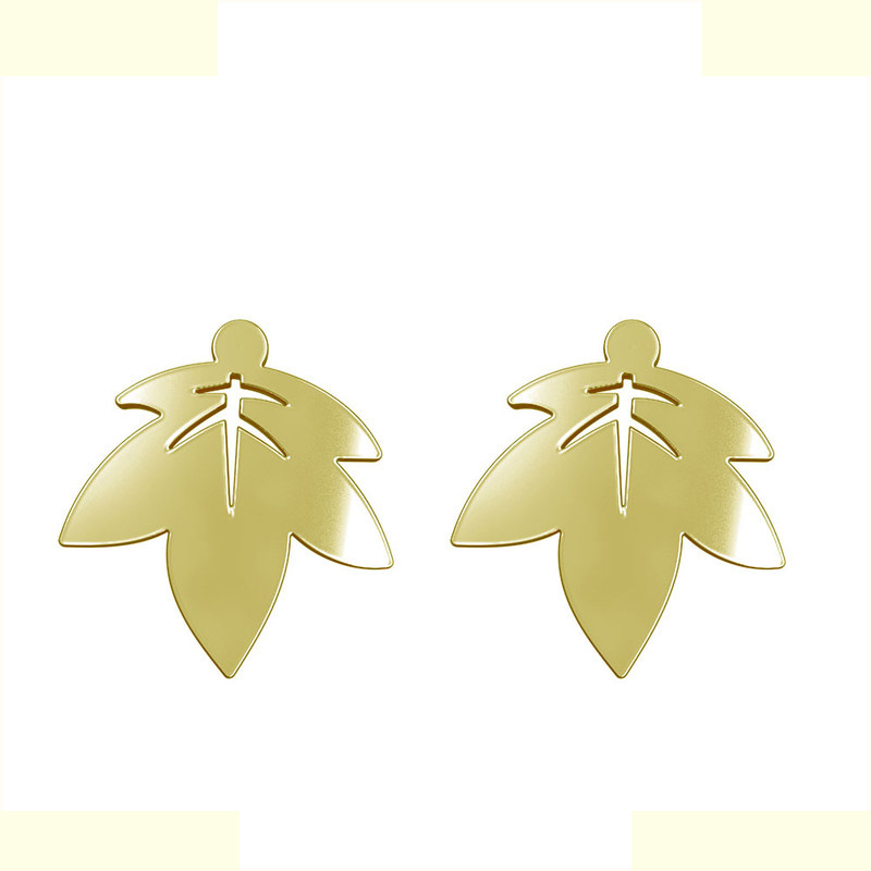 گوشواره طلا 18 عیار زنانه مدوپد مدل برگ کد GA1-14965