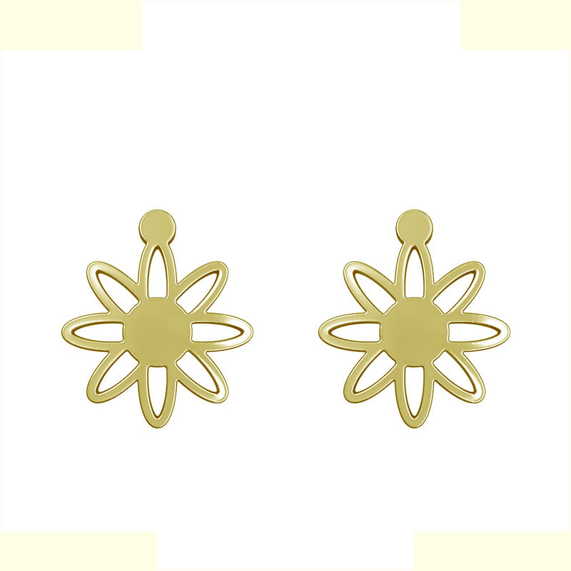 گوشواره طلا 18 عیار زنانه مدوپد مدل گل کد GA1-14975