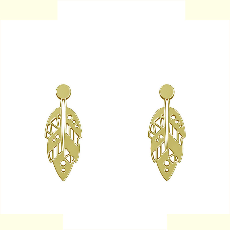 گوشواره طلا 18 عیار زنانه مدوپد مدل برگ کد GA1-14989