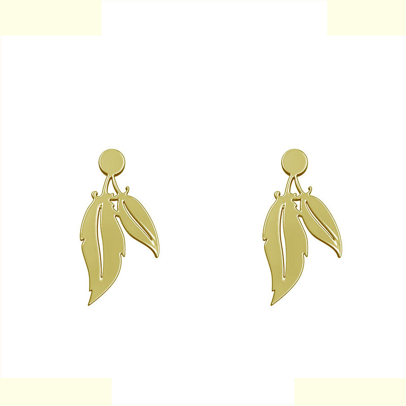 گوشواره طلا 18 عیار زنانه مدوپد مدل برگ کد GA1-14990