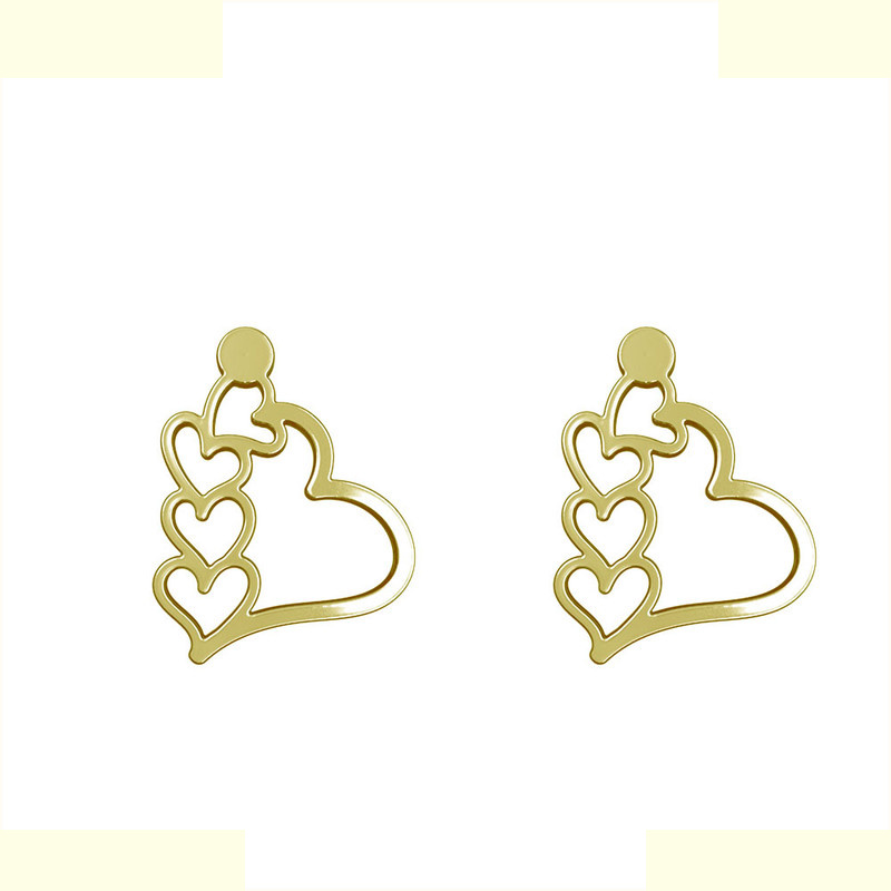 گوشواره طلا 18 عیار زنانه مدوپد مدل قلب کد GA1-14998