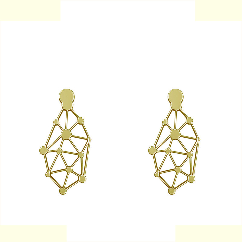 گوشواره طلا 18 عیار زنانه مدوپد مدل هندسی کد GA1-15000