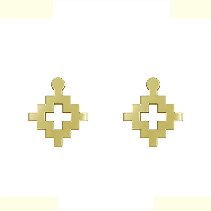 گوشواره طلا 18 عیار زنانه مدوپد مدل هندسی کد GA1-15004