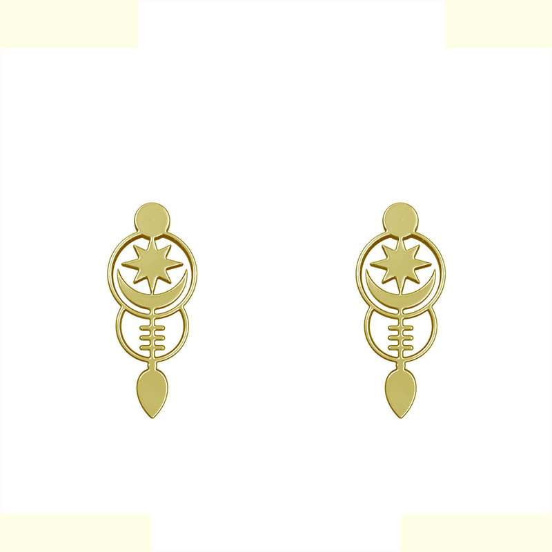 گوشواره طلا 18 عیار زنانه مدوپد مدل ماه کد GA1-15024