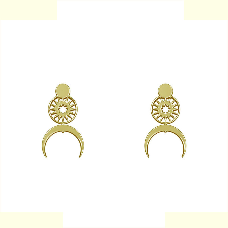 گوشواره طلا 18 عیار زنانه مدوپد مدل ماه کد GA1-15029