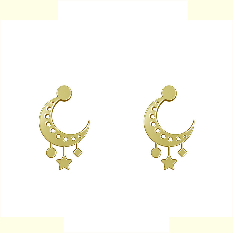 گوشواره طلا 18 عیار زنانه مدوپد مدل ماه کد GA1-15039