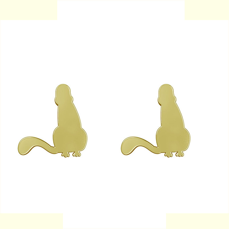 گوشواره طلا 18 عیار زنانه مدوپد مدل گربه کد GA1-15041