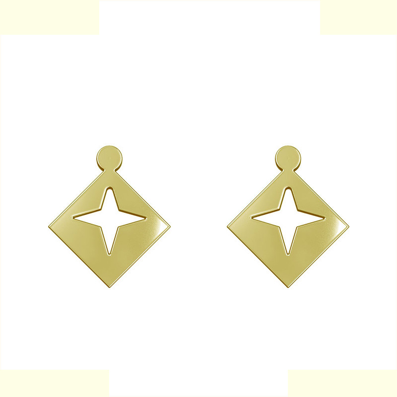 گوشواره طلا 18 عیار زنانه مدوپد مدل هندسی کد GA1-15110