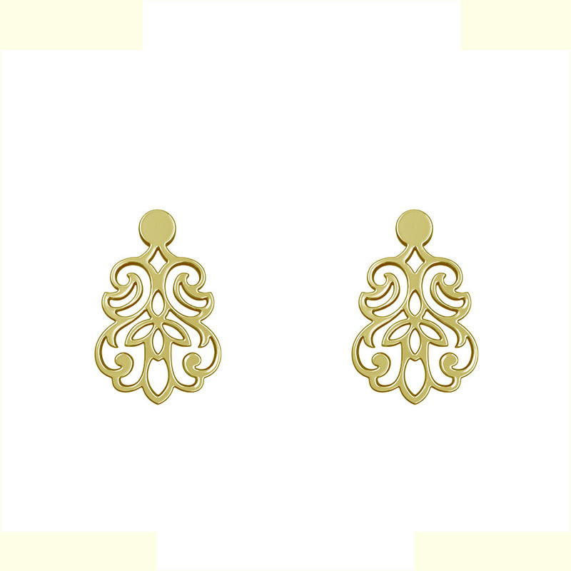 گوشواره طلا 18 عیار زنانه مدوپد مدل هندسی کد GA1-15126