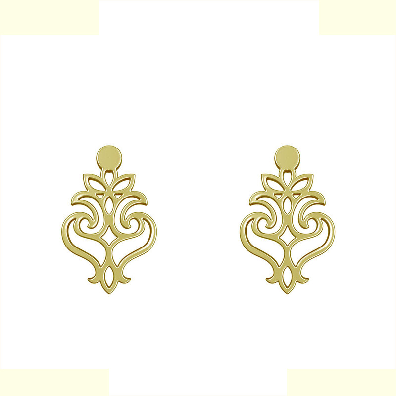 گوشواره طلا 18 عیار زنانه مدوپد مدل هندسی کد GA1-15183