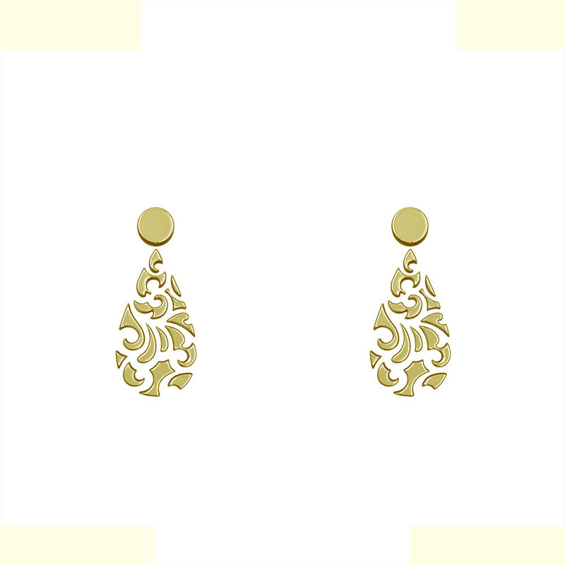 گوشواره طلا 18 عیار زنانه مدوپد مدل هندسی کد GA1-15184