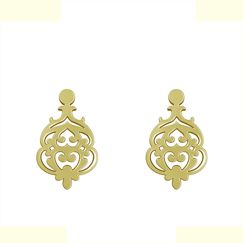 گوشواره طلا 18 عیار زنانه مدوپد مدل هندسی کد GA1-15185