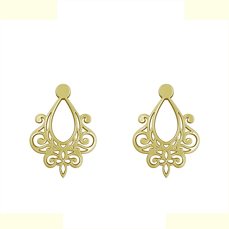 گوشواره طلا 18 عیار زنانه مدوپد مدل هندسی کد GA1-15189