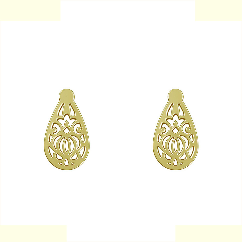 گوشواره طلا 18 عیار زنانه مدوپد مدل هندسی کد GA1-15191