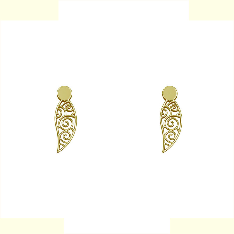 گوشواره طلا 18 عیار زنانه مدوپد مدل هندسی کد GA1-15206