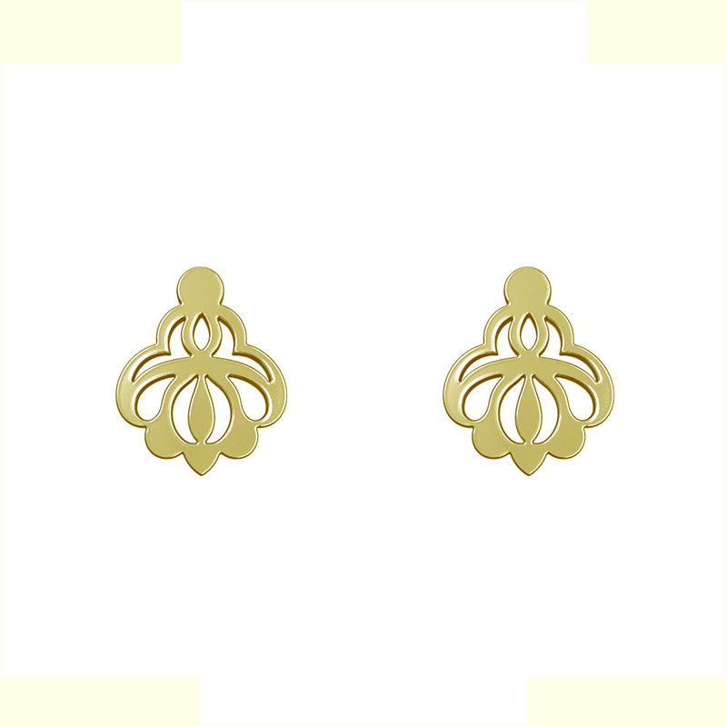 گوشواره طلا 18 عیار زنانه مدوپد مدل هندسی کد GA1-15218