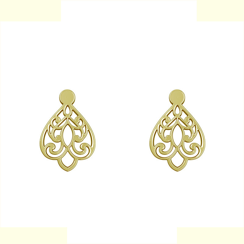 گوشواره طلا 18 عیار زنانه مدوپد مدل هندسی کد GA1-15217