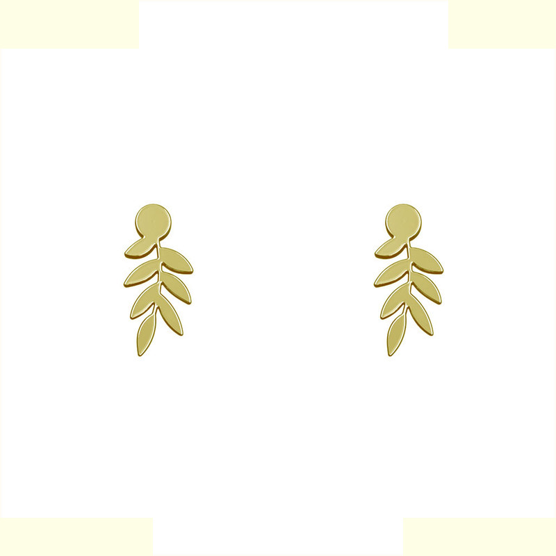 گوشواره طلا 18 عیار زنانه مدوپد مدل برگ کد GA1-15225