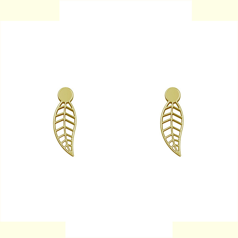 گوشواره طلا 18 عیار زنانه مدوپد مدل برگ کد GA1-15231