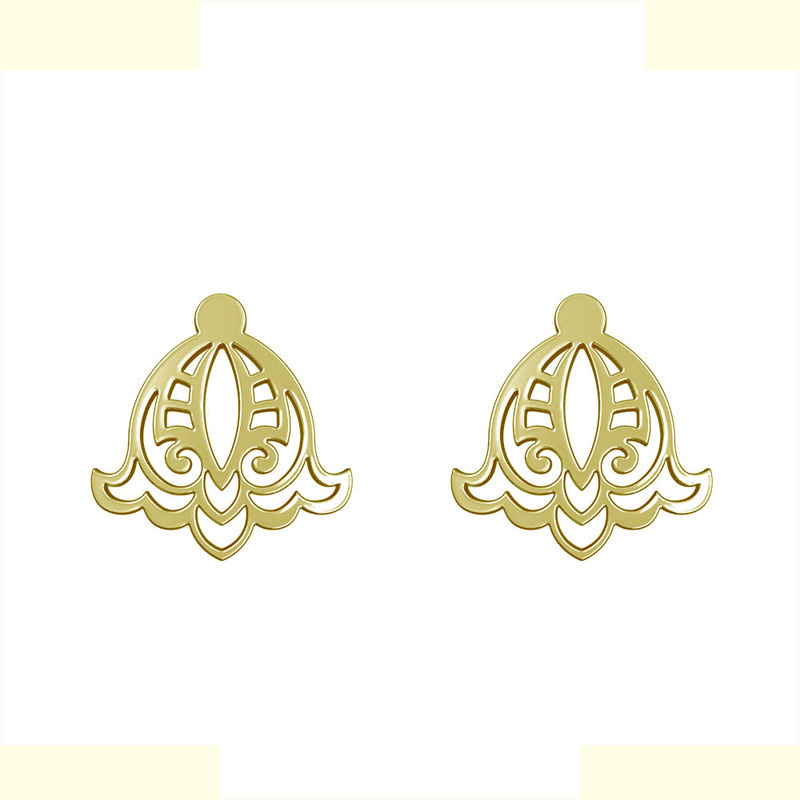 گوشواره طلا 18 عیار زنانه مدوپد مدل هندسی کد GA1-15237