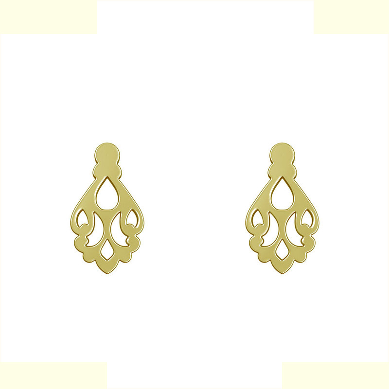 گوشواره طلا 18 عیار زنانه مدوپد مدل اسلیمی کد GA1-15257