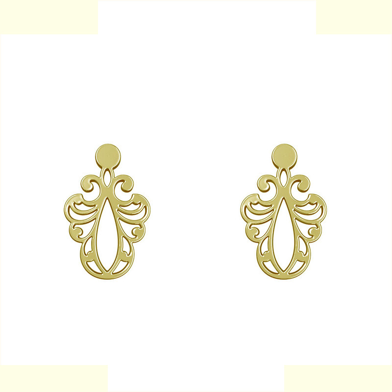 گوشواره طلا 18 عیار زنانه مدوپد مدل اسلیمی کد GA1-15258