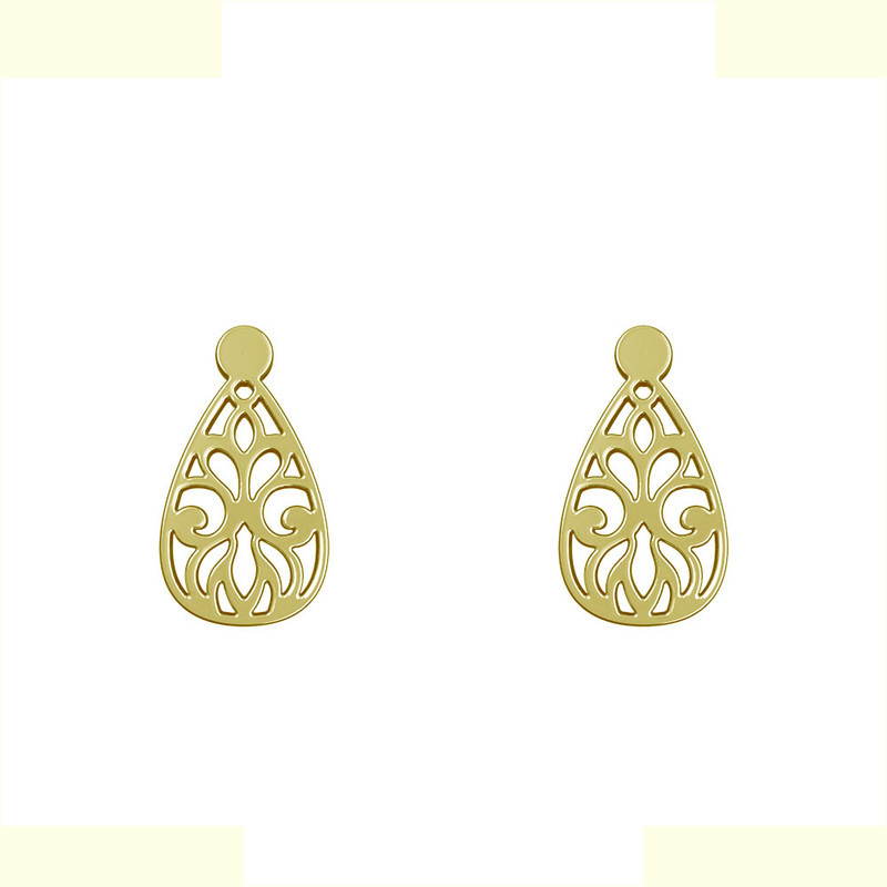 گوشواره طلا 18 عیار زنانه مدوپد مدل اسلیمی کد GA1-15260