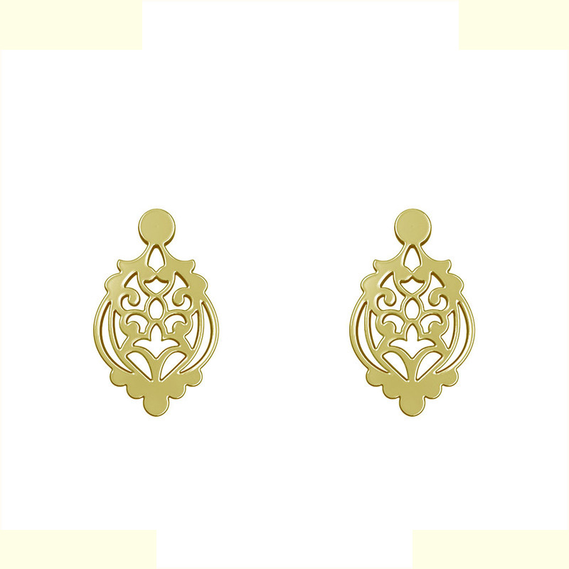 گوشواره طلا 18 عیار زنانه مدوپد مدل اسلیمی کد GA1-15265