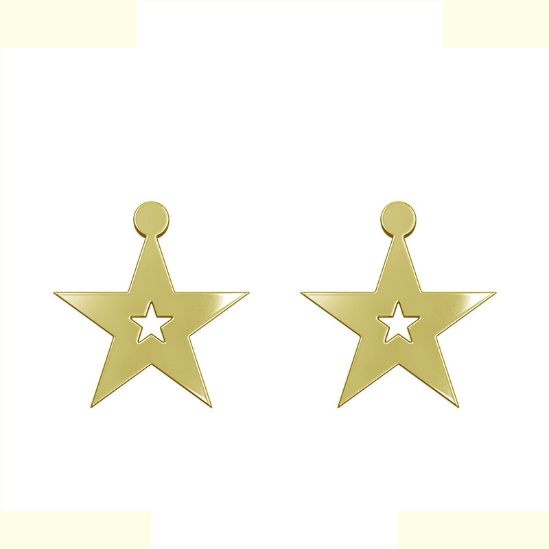 گوشواره طلا 18 عیار زنانه مدوپد مدل ستاره کد GA1-15400