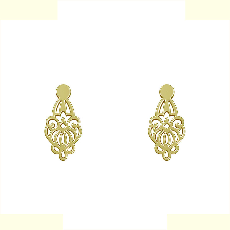 گوشواره طلا 18 عیار زنانه مدوپد مدل اسلیمی کد GA1-15269