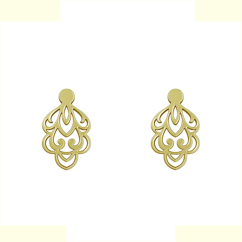 گوشواره طلا 18 عیار زنانه مدوپد مدل اسلیمی کد GA1-15272