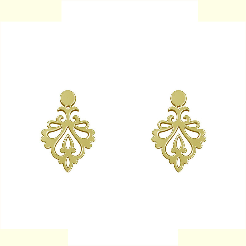 گوشواره طلا 18 عیار زنانه مدوپد مدل اسلیمی کد GA1-15270