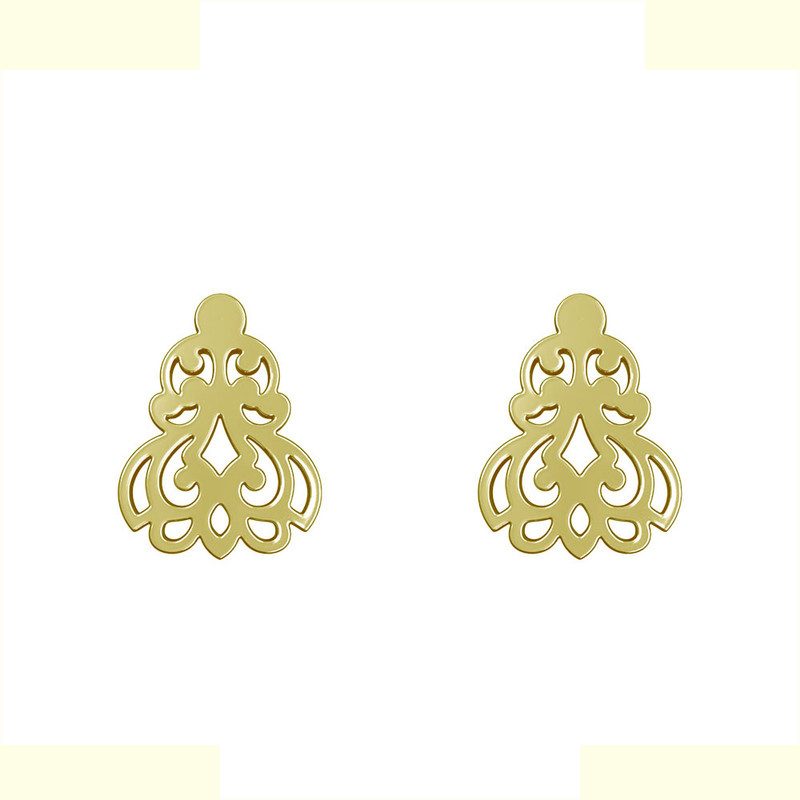 گوشواره طلا 18 عیار زنانه مدوپد مدل اسلیمی کد GA1-15274