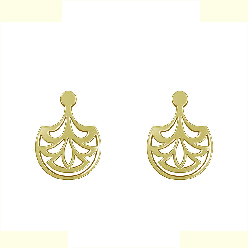 گوشواره طلا 18 عیار زنانه مدوپد مدل اسلیمی کد GA1-15282