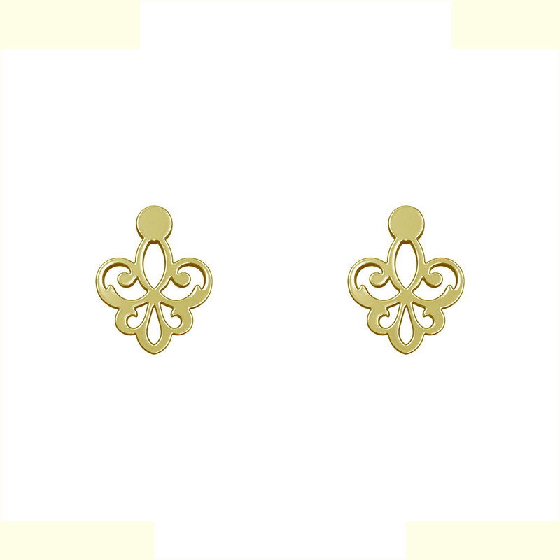 گوشواره طلا 18 عیار زنانه مدوپد مدل اسلیمی کد GA1-15286