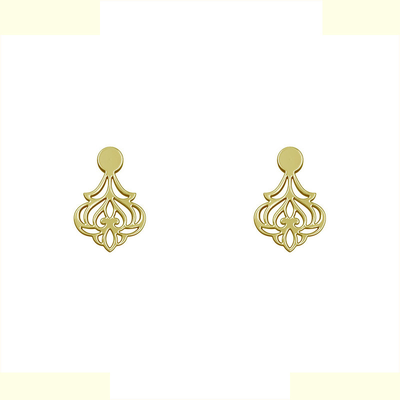 گوشواره طلا 18 عیار زنانه مدوپد مدل اسلیمی کد GA1-15291