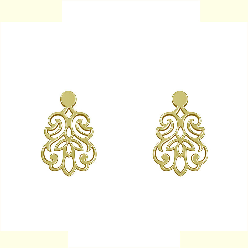 گوشواره طلا 18 عیار زنانه مدوپد مدل اسلیمی کد GA1-15293